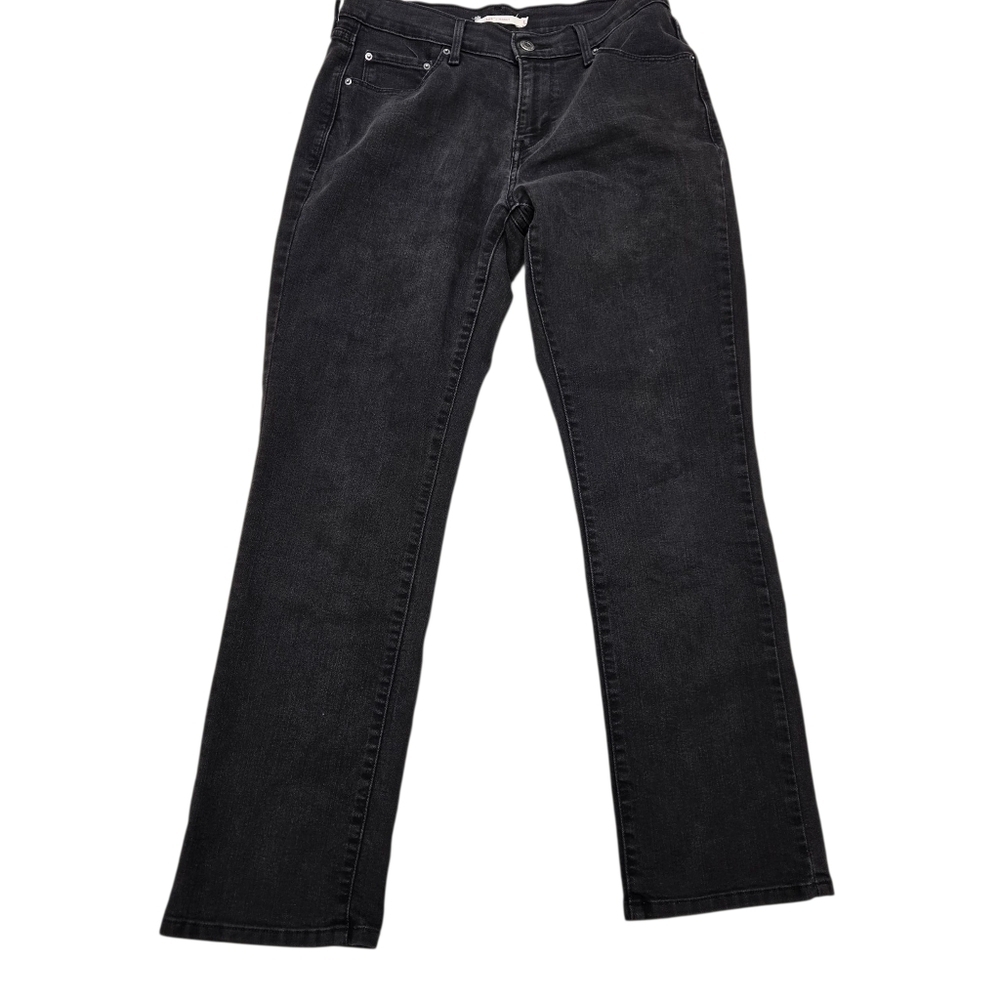 Levis 505 Jeans Womens 27 Black Straight Leg High Rise Denim Pants
